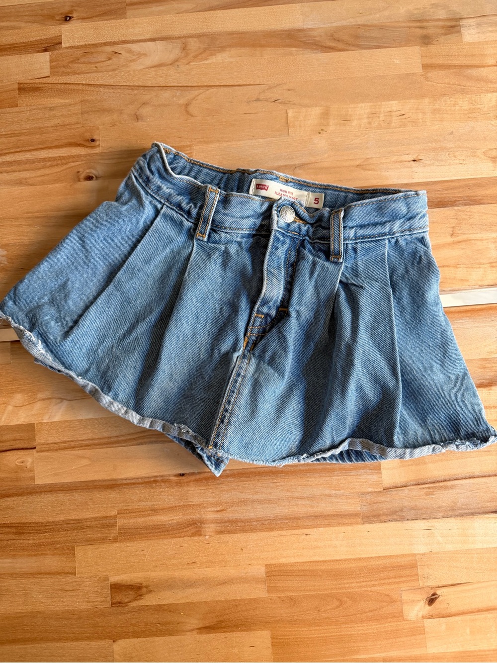 Levi's Light Blue Denim Pleated Skort